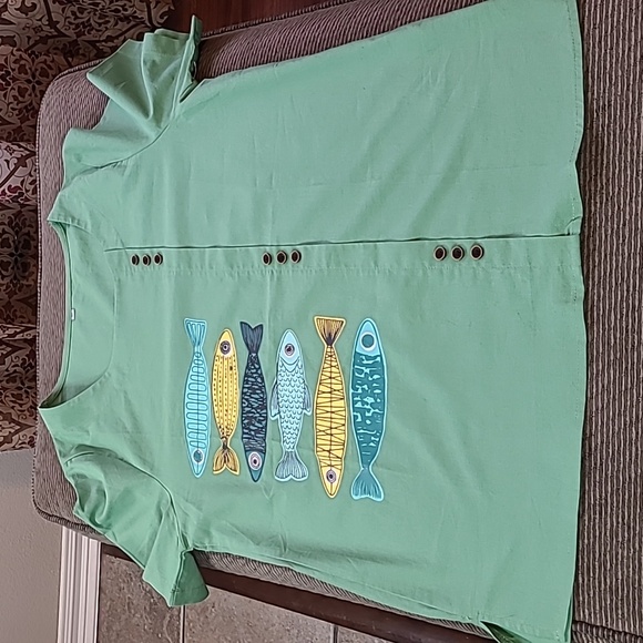 Fish Print Blouse - Picture 12 of 12